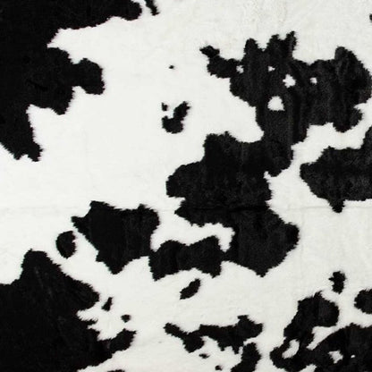 5' X 8' Black And White Cowhide Print Washable Area Rug