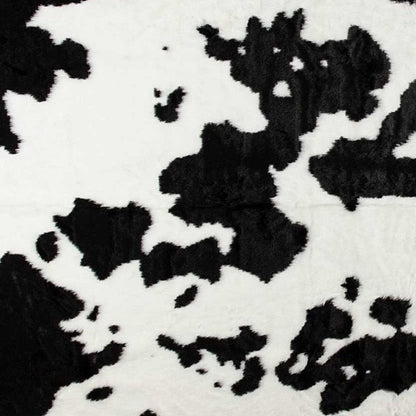5' X 8' Black And White Cowhide Print Washable Area Rug