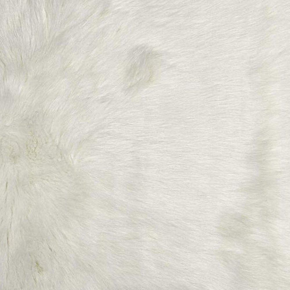 3' X 5' Off White Faux Fur Shag Area Rug