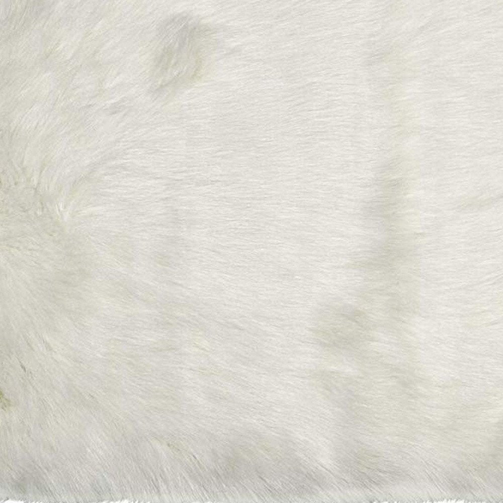 3' X 5' Off White Faux Fur Shag Area Rug
