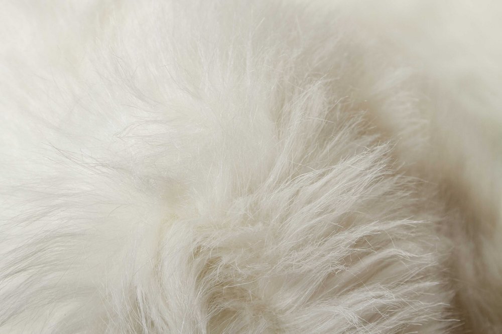5' X 8' Off White Faux Fur Area Rug