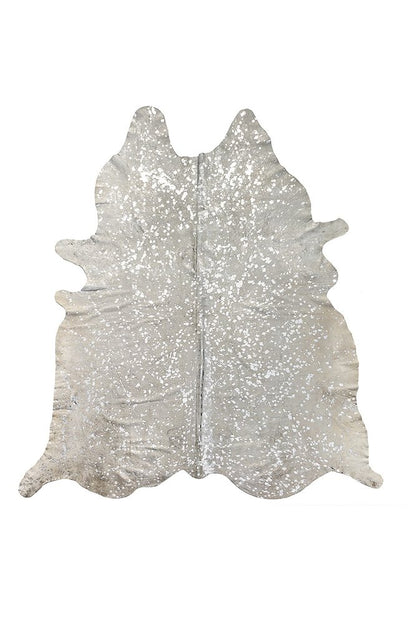 6' X 7' Gray Cowhide Cowhide Print Area Rug