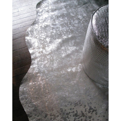 6' X 7' Gray Cowhide Cowhide Print Area Rug
