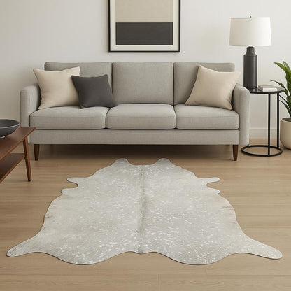 6' X 7' Gray Cowhide Cowhide Print Area Rug