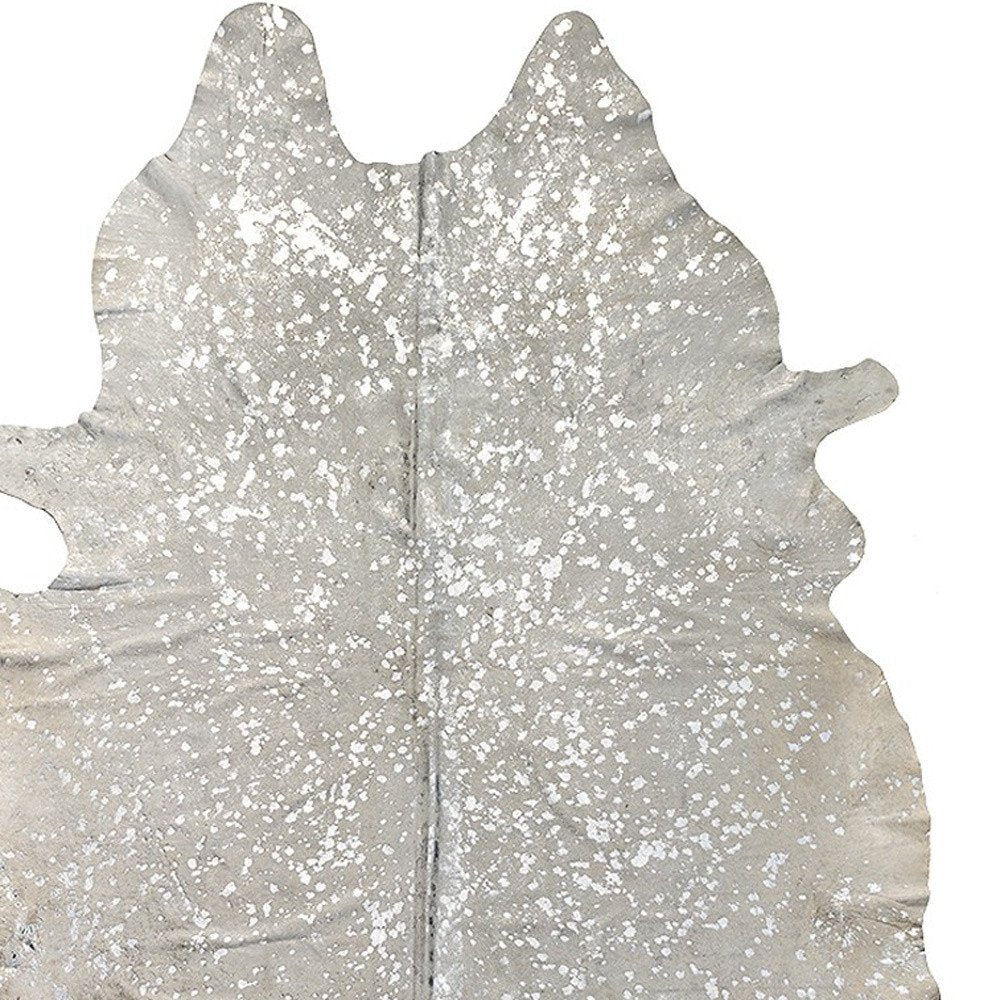 6' X 7' Gray Cowhide Cowhide Print Area Rug