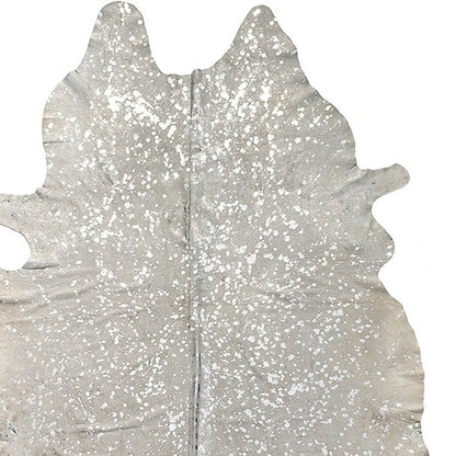 6' X 7' Gray Cowhide Cowhide Print Area Rug