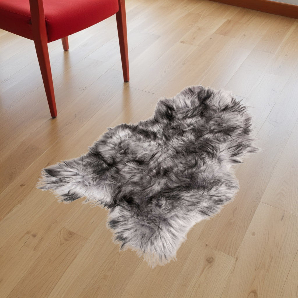 Metallic Silver Animal Print Area Rug