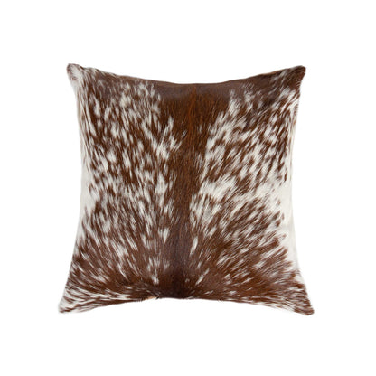 18" Black and White Cowhide Throw Pillow