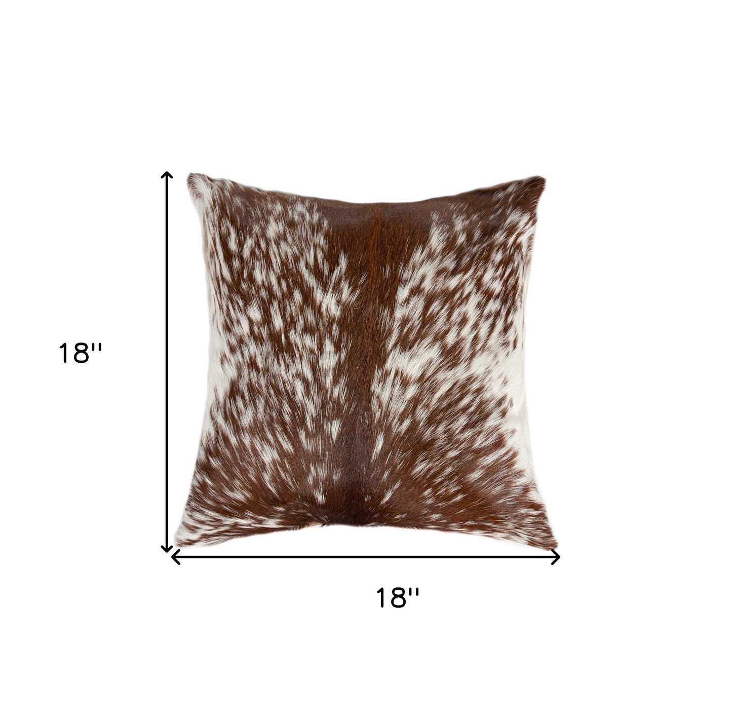 18" Black and White Cowhide Throw Pillow