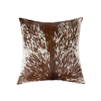 18" Black and White Cowhide Throw Pillow