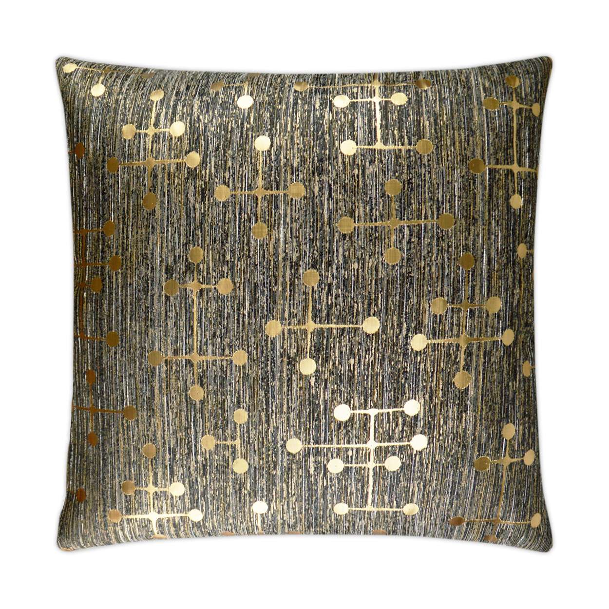 D.V. KAP HOME   24" x 24" Morse Pillow - Black Glam, Modern    - 2947-B-2424