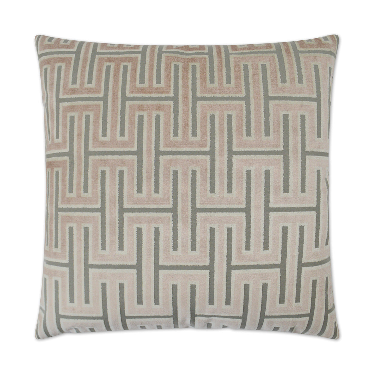 D.V. KAP HOME   24" x 24" Carlyle Pillow - Blush Geometric    - 2958-B-2424
