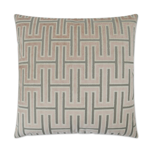 D.V. KAP HOME   24" x 24" Carlyle Pillow - Blush Geometric    - 2958-B-2424