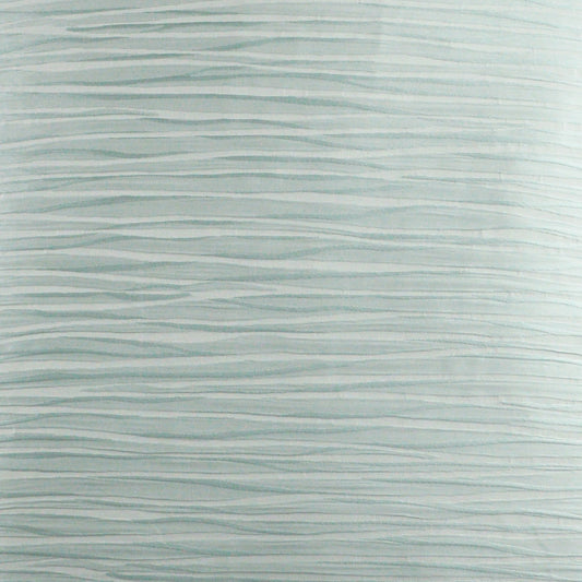 Light blue fabric with pale, wavy horizontal stripes for a soft textured textile.