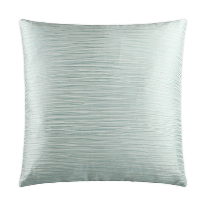 Pale seafoam satin pillow with horizontal ripple texture, square decorative throw pillow for sofa.