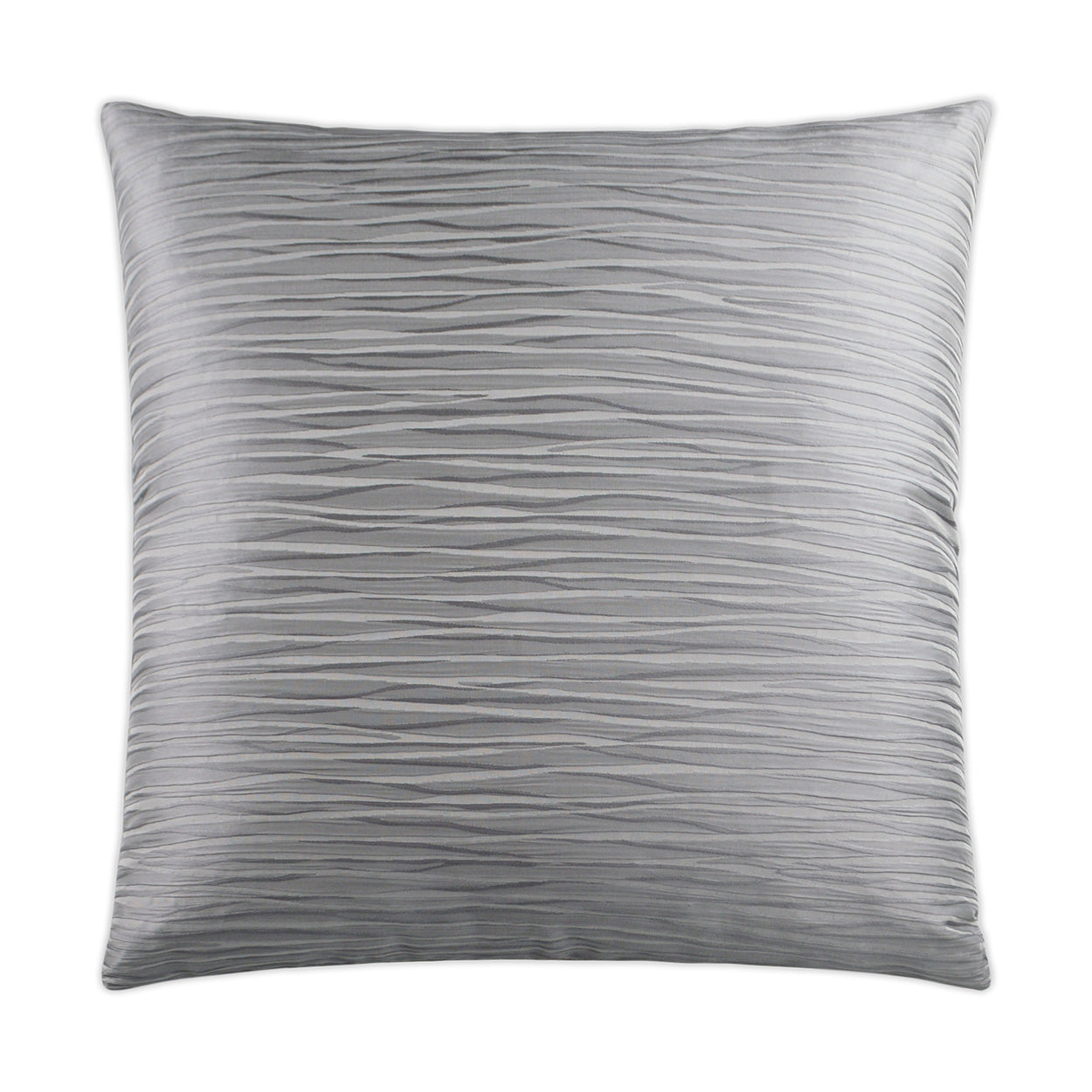 D.V. KAP HOME   24" x 24" Ripple Pillow - Iron Solid, Textured    - 2959-I-2424