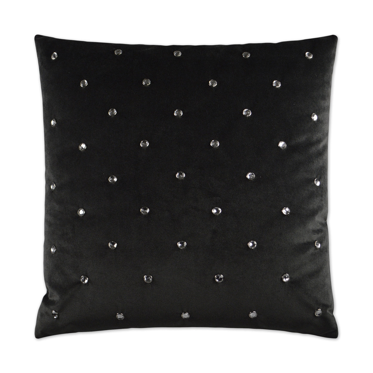 D.V. KAP HOME   24" x 24" Jewels Pillow - Charcoal Glam, Traditional, Circular - Dots    - 2963-CH-2424