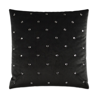 D.V. KAP HOME   24" x 24" Jewels Pillow - Charcoal Glam, Traditional, Circular - Dots    - 2963-CH-2424