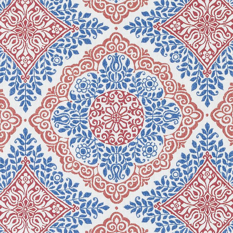 Duralee De42576 | 73-Red/Blue  Print     - 296413
