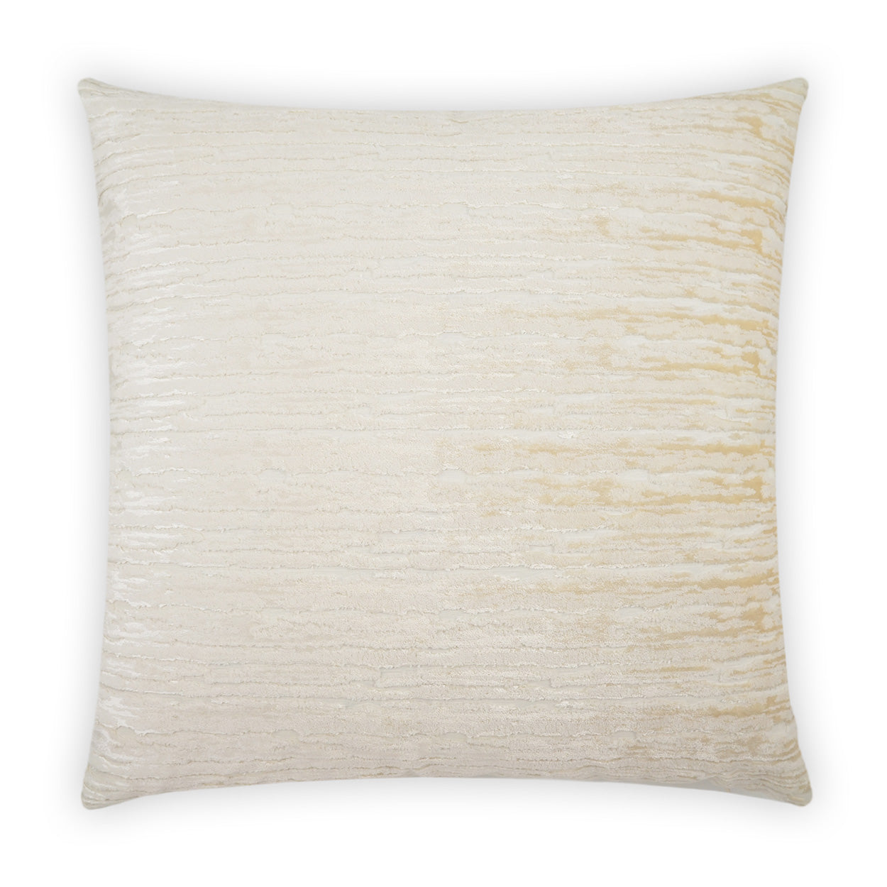 Cream ivory square pillow with subtle horizontal texture and soft sheen