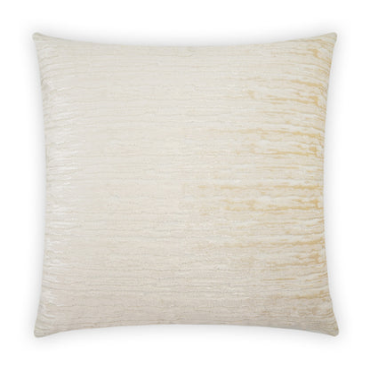 Cream ivory square pillow with subtle horizontal texture and soft sheen