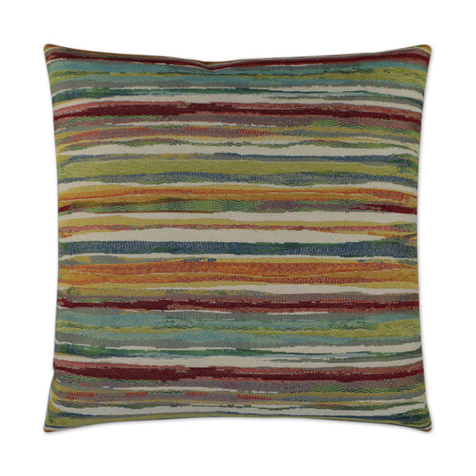 D.V. KAP HOME   24" x 24" Parallel Pillow - Multi Stripes    - 2966-M-2424