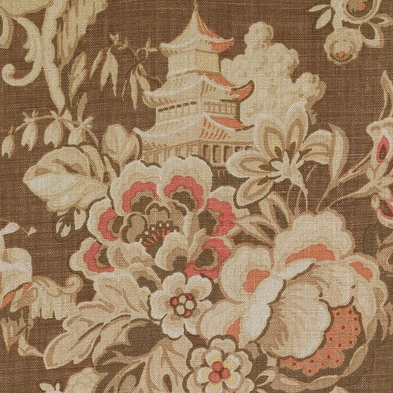 Duralee Monogram Be42591 | 155-Mocha  Print     - 296659