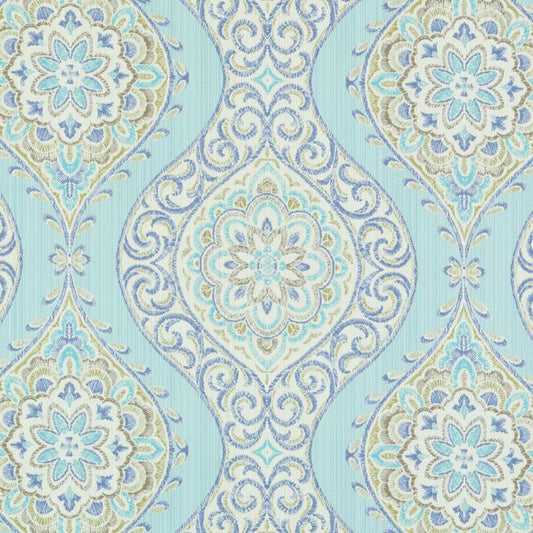 Duralee 42484 | 286-Turquoise/O  Print     - 297429