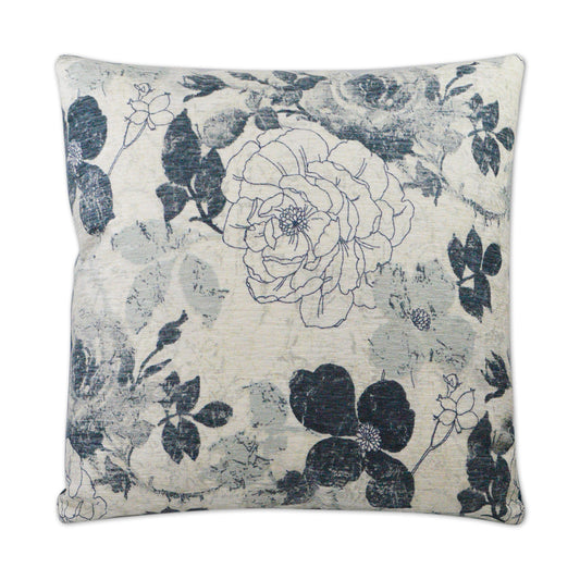 D.V. KAP HOME   24" x 24" Mademoiselle Pillow - Blue Floral    - 2990-B-2424
