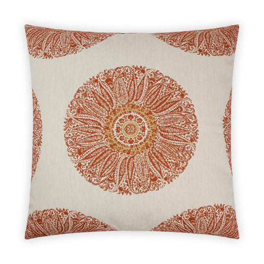 D.V. KAP HOME   24" x 24" Crillon Pillow - Rust Floral    - 2693-R-2424