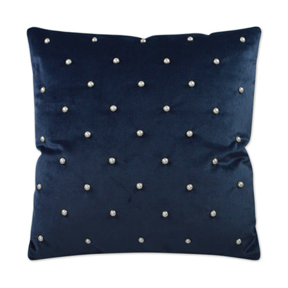 D.V. KAP HOME   24" x 24" Pearlesque Pillow - Azure Glam, Traditional, Circular - Dots    - 2996-A-2424