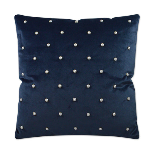 D.V. KAP HOME   24" x 24" Pearlesque Pillow - Azure Glam, Traditional, Circular - Dots    - 2996-A-2424