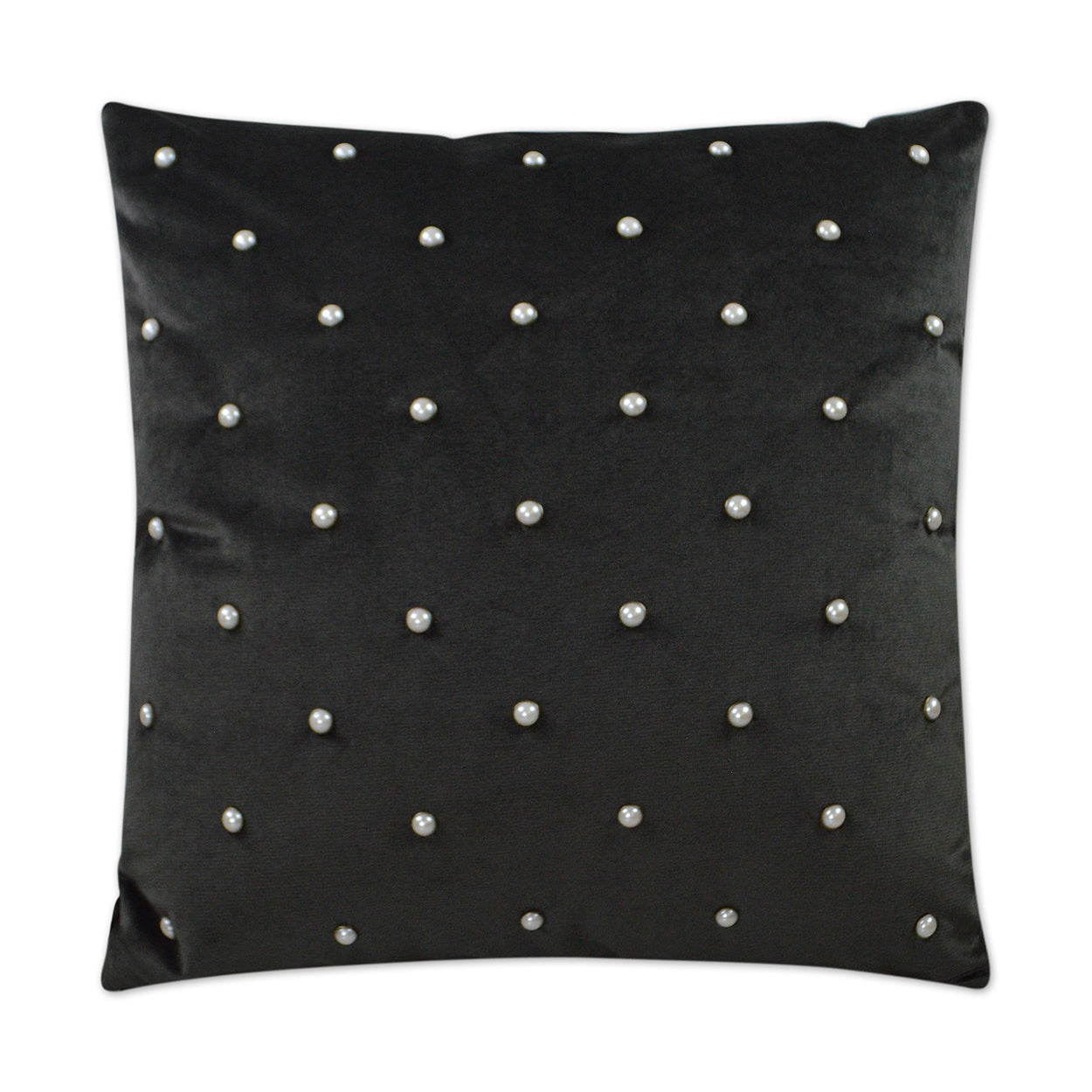 D.V. KAP HOME   24" x 24" Pearlesque Pillow - Charcoal Glam, Traditional, Circular - Dots    - 2996-CH-2424