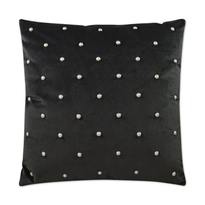 D.V. KAP HOME   24" x 24" Pearlesque Pillow - Charcoal Glam, Traditional, Circular - Dots    - 2996-CH-2424
