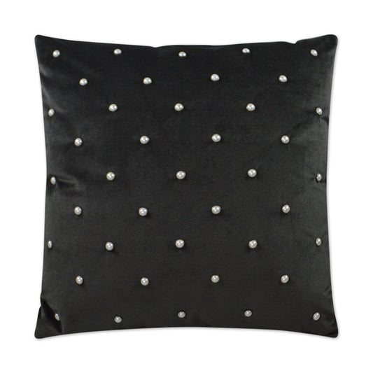 D.V. KAP HOME   24" x 24" Pearlesque Pillow - Charcoal Glam, Traditional, Circular - Dots    - 2996-CH-2424