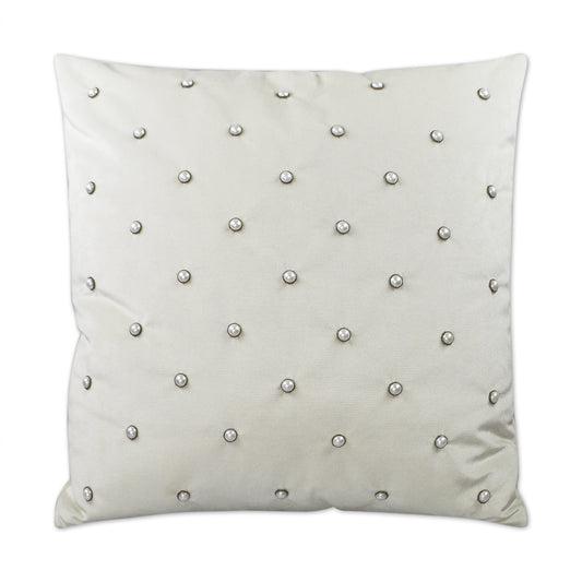 D.V. KAP HOME   24" x 24" Pearlesque Pillow - Marshmallow Glam, Traditional, Circular - Dots    - 2996-MR-2424
