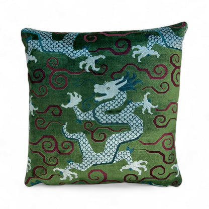 19" Emerald Velvet Pillow Cover in Schumacher 73971 Bixi Velvet Fabric