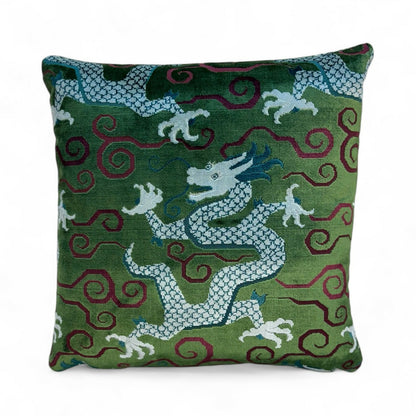 19" Emerald Velvet Pillow Cover in Schumacher 73971 Bixi Velvet Fabric