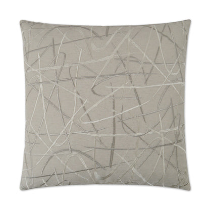 D.V. KAP HOME   24" x 24" Scribble Pillow - Silver Embroidery, Glam, Transitional, Abstract    - 3005-S-2424