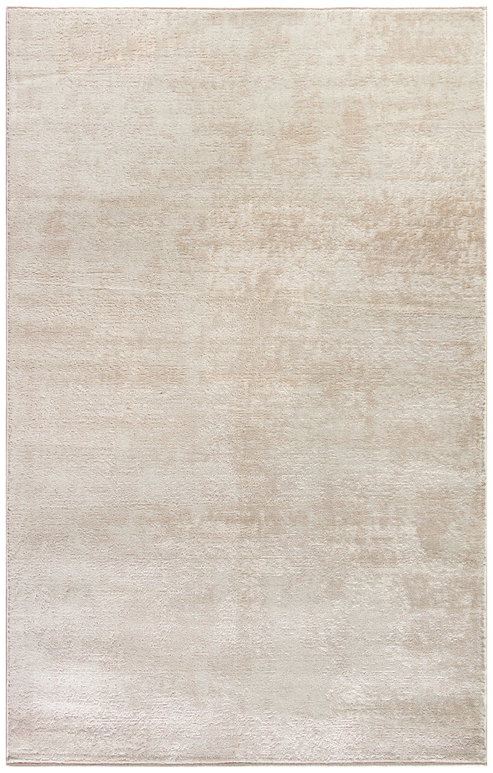 Beige rectangular area rug with a soft, mottled texture; neutral, modern decor for living rooms.