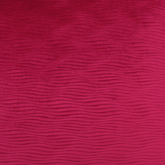 Magenta fabric with dark, wavy horizontal stripes and subtle texture.