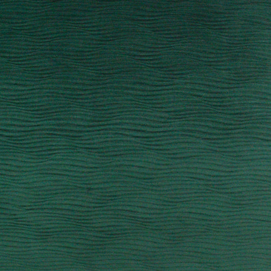 Teal fabric swatch with dark, wavy, horizontal ripple pattern.
