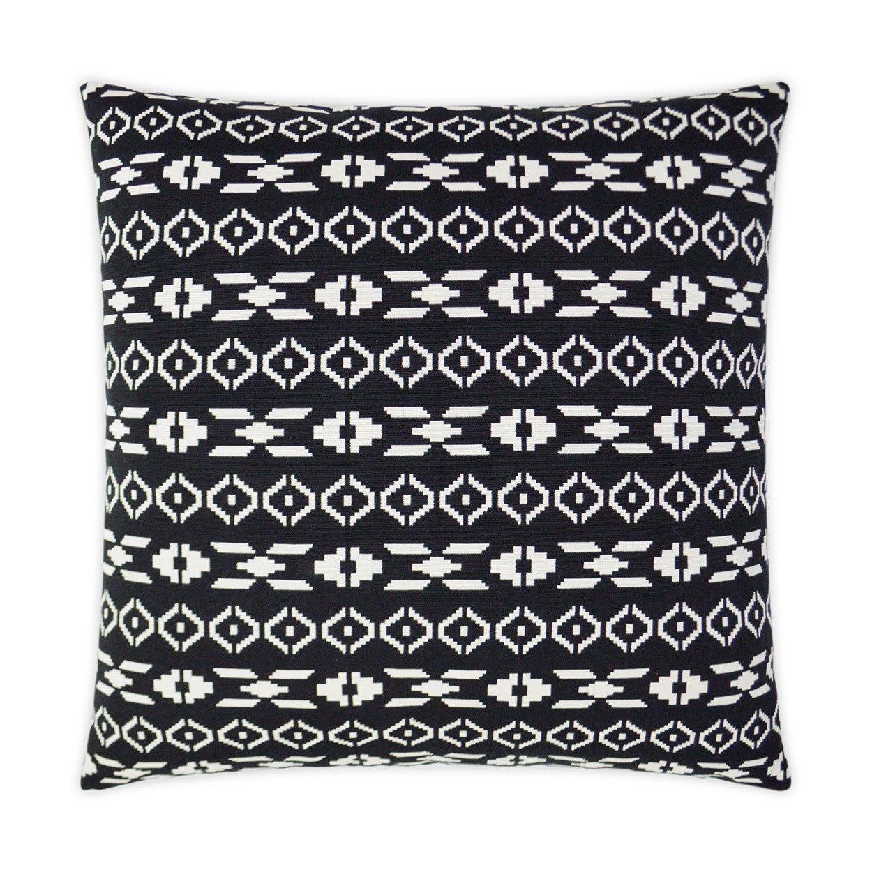 D.V. KAP HOME   24" x 24" Lightning Pillow - Black Farmhouse, Global    - 3017-B-2424