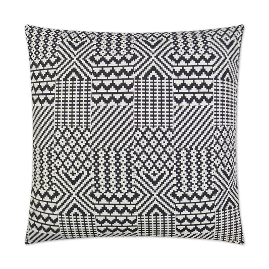 D.V. KAP HOME   24" x 24" Quilt Pillow - Black Farmhouse, Modern, Global    - 3018-B-2424