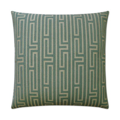 D.V. KAP HOME   24" x 24" Pandora Pillow - Aqua Geometric    - 3026-A-2424