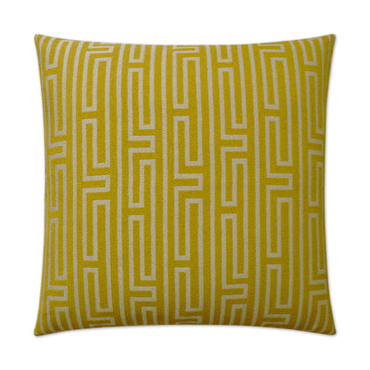 D.V. KAP HOME   24" x 24" Pandora Pillow - Mustard Geometric    - 3026-M-2424