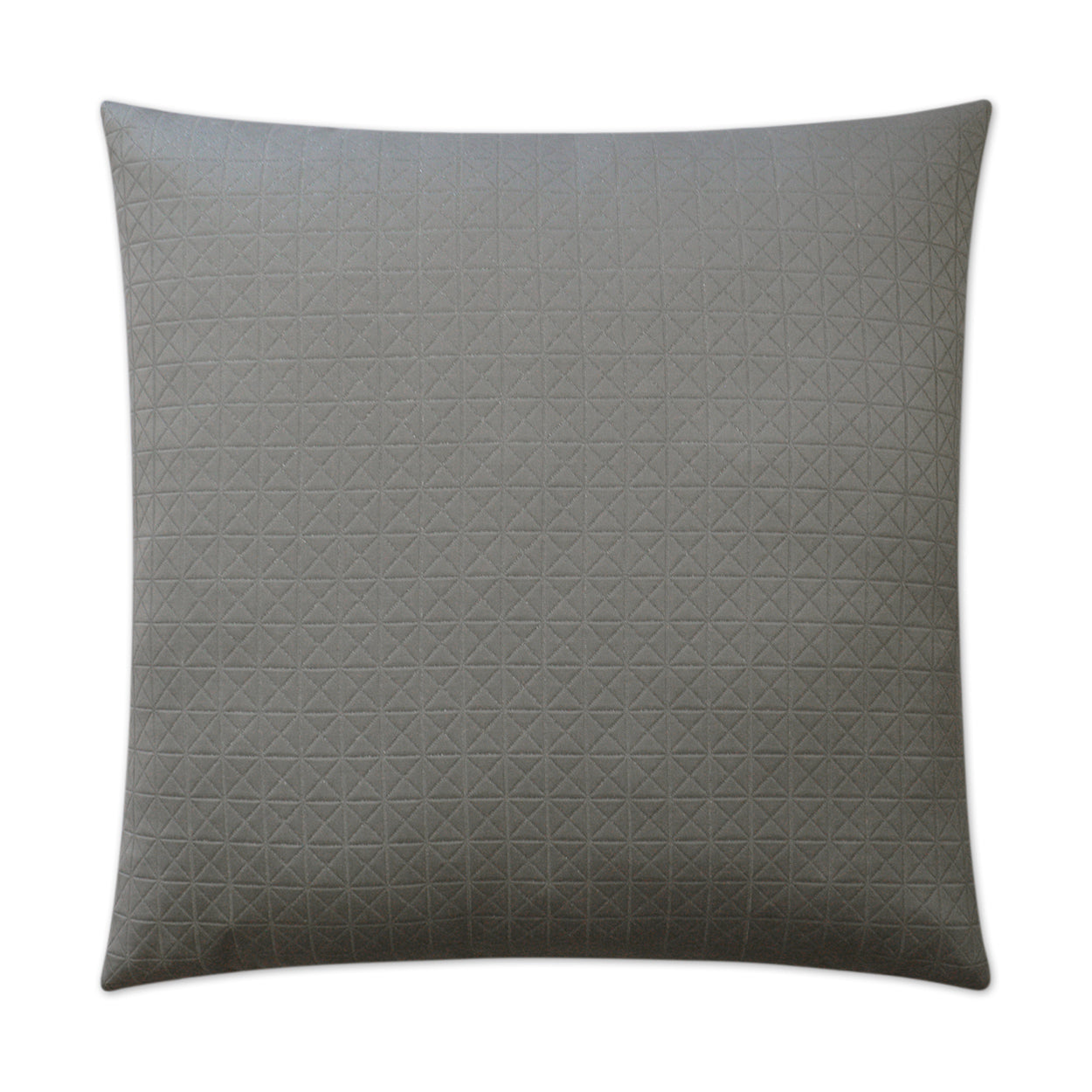 Truffle-colored square decorative pillow with a subtle geometric diamond grid texture.