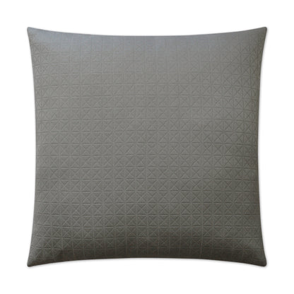Truffle-colored square decorative pillow with a subtle geometric diamond grid texture.