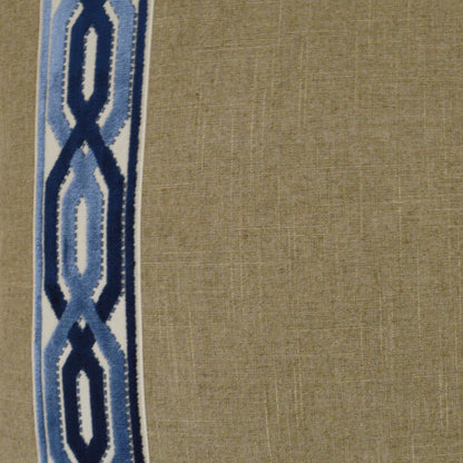 D.V. KAP HOME   24" x 24" Cannes Pillow - Blue Traditional, Band / Ribbon    - 3031-B-2424