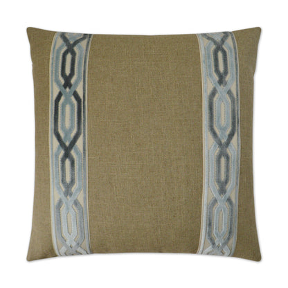 D.V. KAP HOME   24" x 24" Cannes Pillow - Mist Traditional, Band / Ribbon    - 3031-M-2424